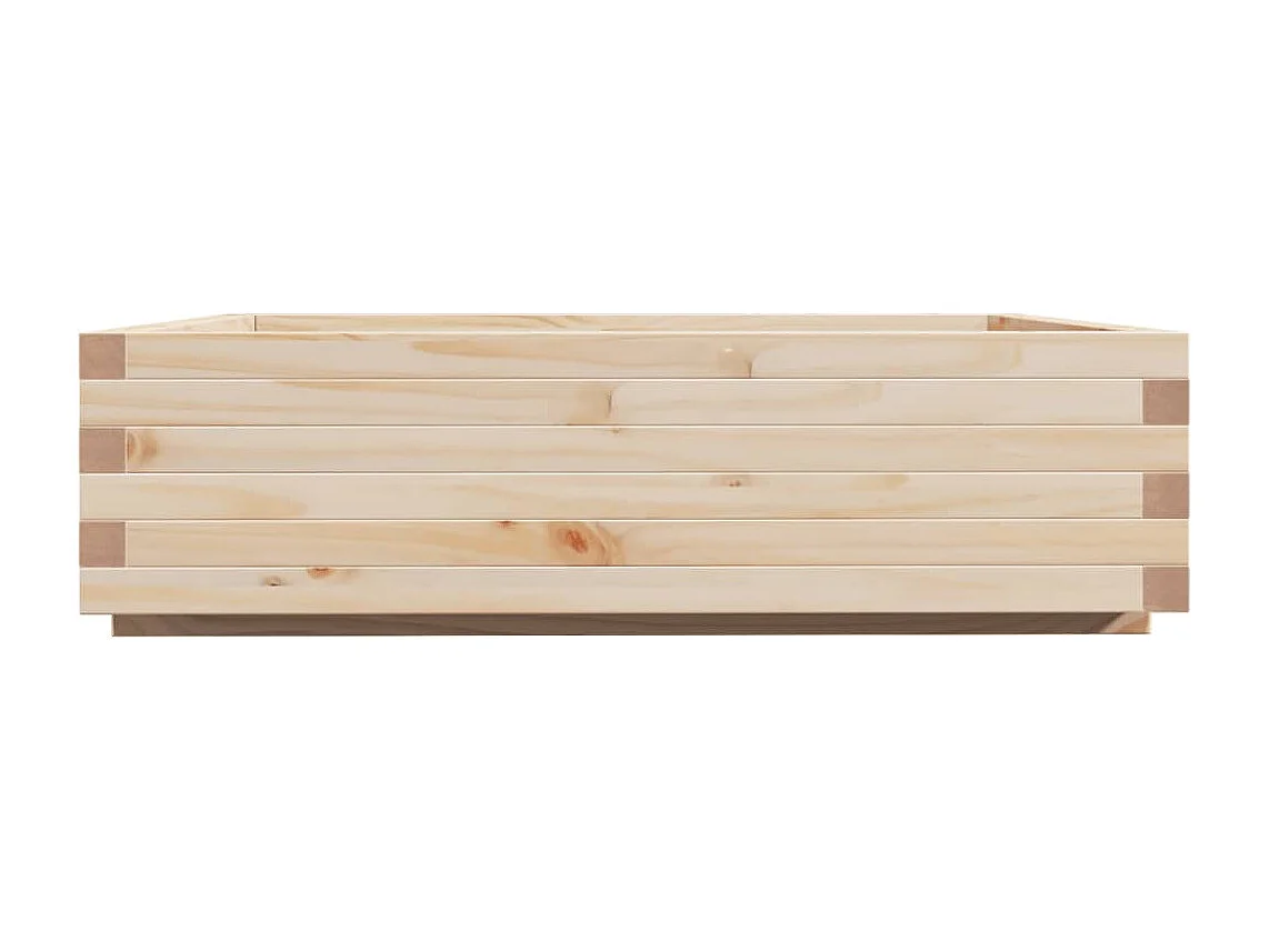 Vassoio per fioriera aiuola rialzata piante fiori terrazza giardino 90 x 90 x 26,5 cm legno di pino massiccio marrone 02_0038048