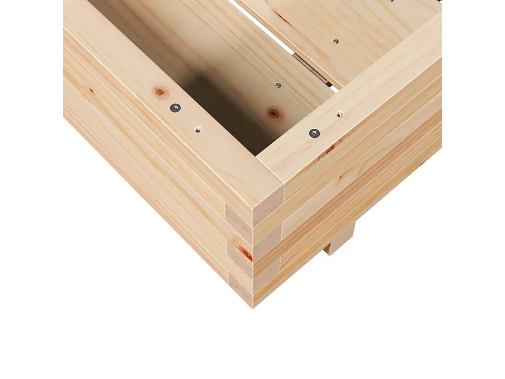 Vassoio per fioriera aiuola rialzata piante fiori terrazza giardino 90 x 90 x 26,5 cm legno di pino massiccio marrone 02_0038048