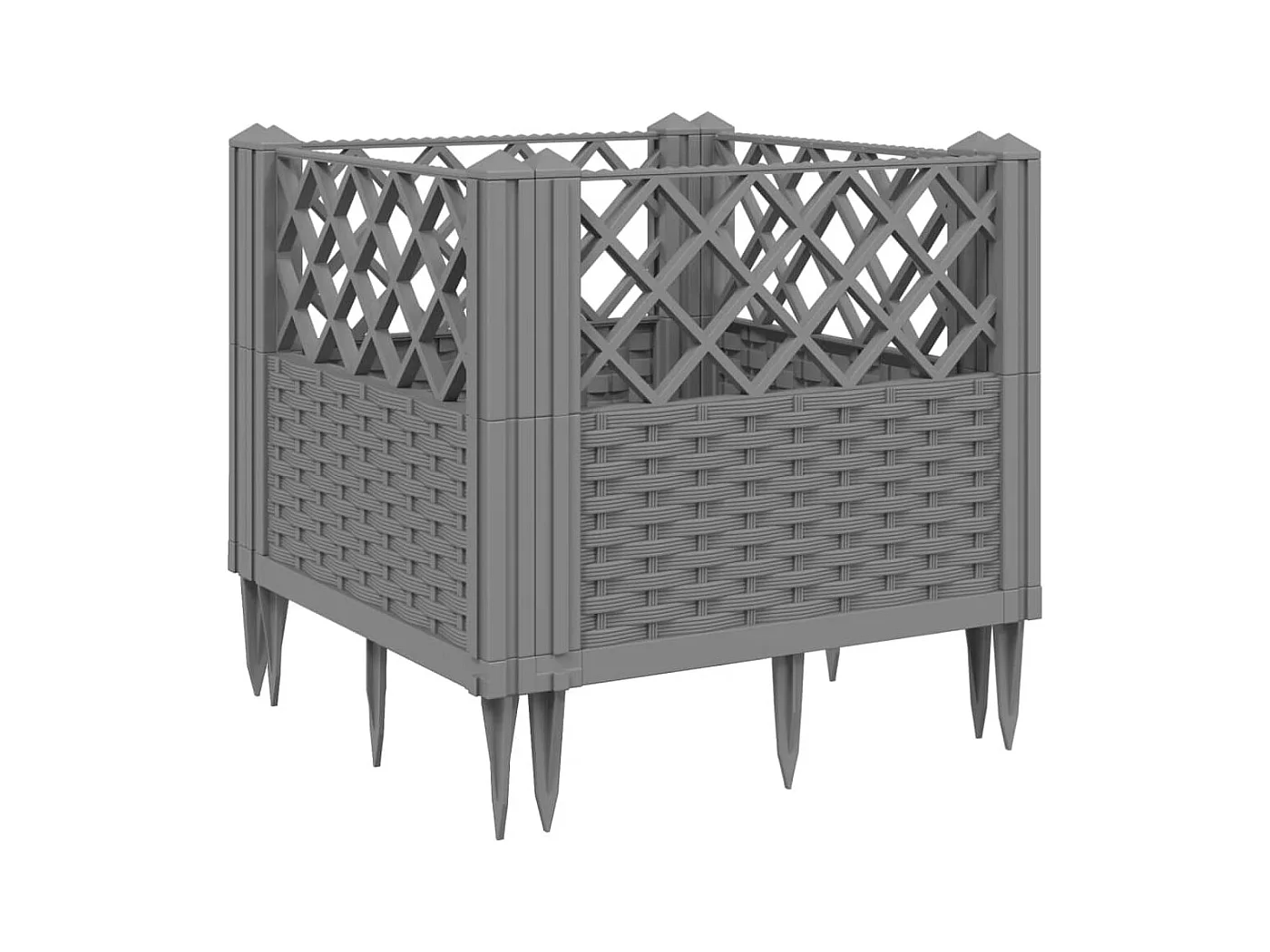 Jardinière bac lit surélevé grise 43 x 5 x 43 cm 02_0038210