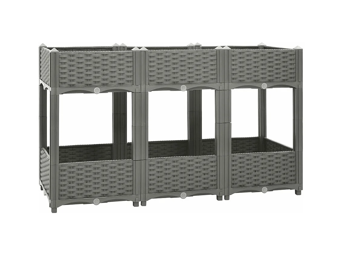 Jardinière bac lit surélevé grise 120 x 40 x 71 cm 02_0039205