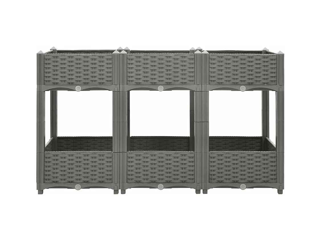 Jardinière bac lit surélevé grise 120 x 40 x 71 cm 02_0039205