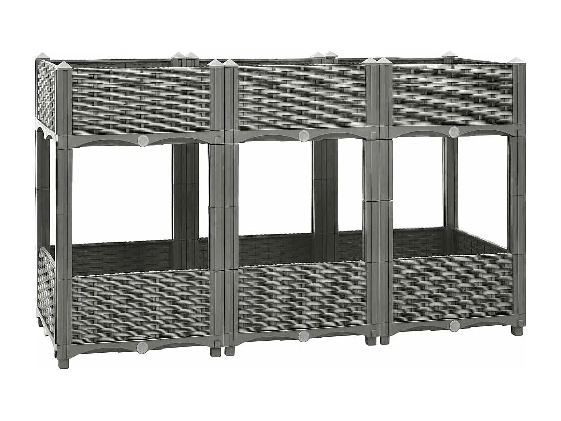 Vassoio per fioriera aiuola rialzata piante fiori terrazza giardino 120 x 40 x 71 cm polipropilene grigio 02_0039205