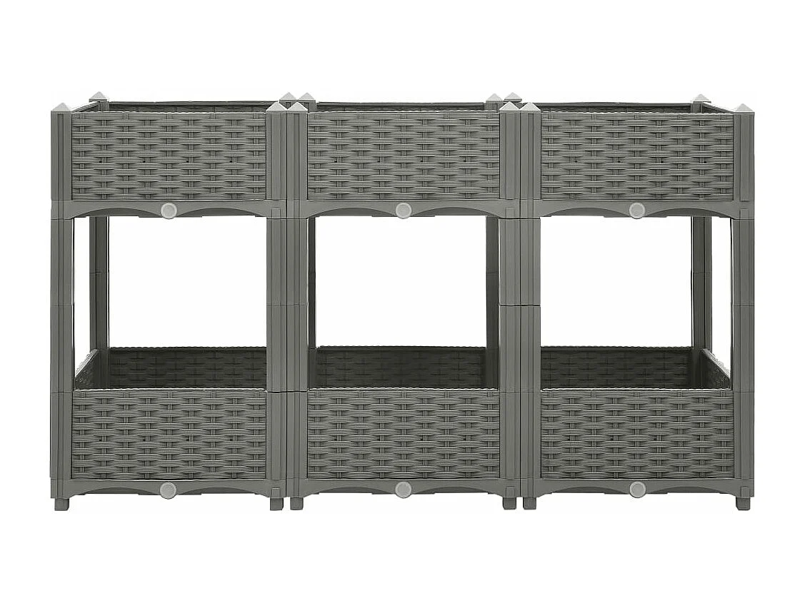 Vassoio per fioriera aiuola rialzata piante fiori terrazza giardino 120 x 40 x 71 cm polipropilene grigio 02_0039205
