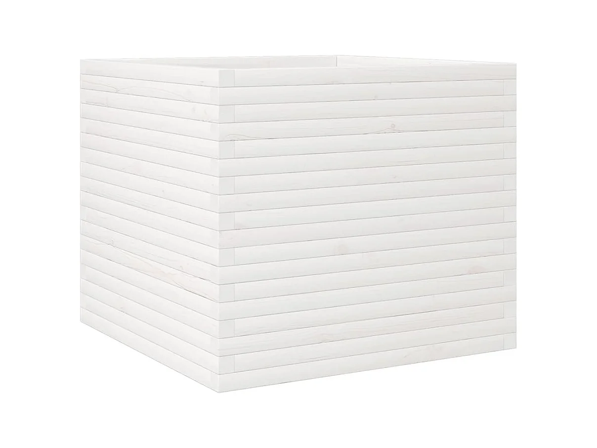 Jardinière bac lit surélevé bois blanche 80 x 80 x 68.5 cm 02_0037924