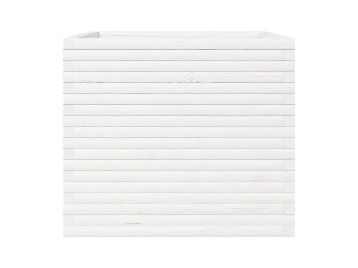 Jardinière bac lit surélevé bois blanche 80 x 80 x 68.5 cm 02_0037924