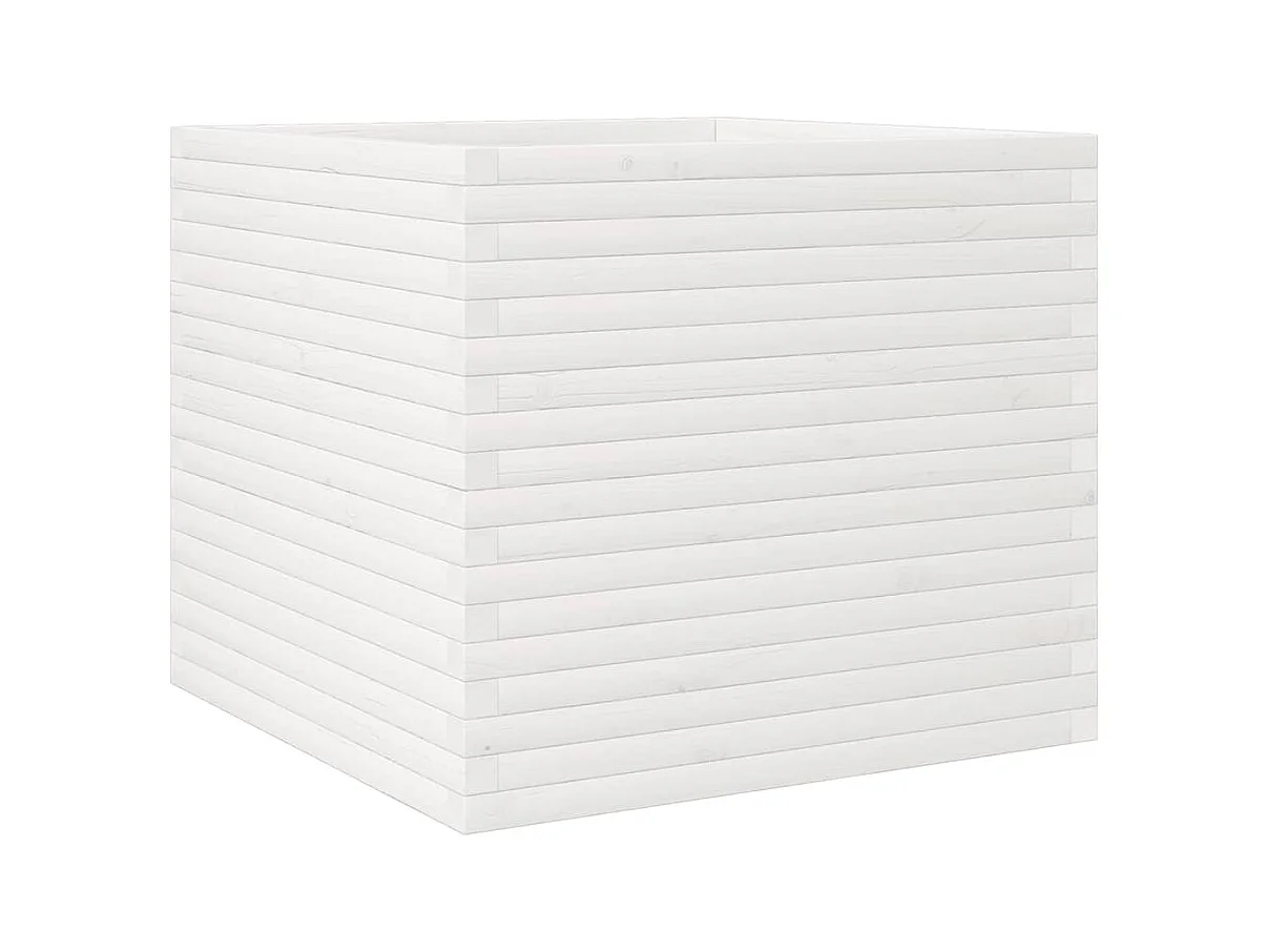 Jardinière bac lit surélevé bois blanche 80 x 80 x 68.5 cm 02_0037924