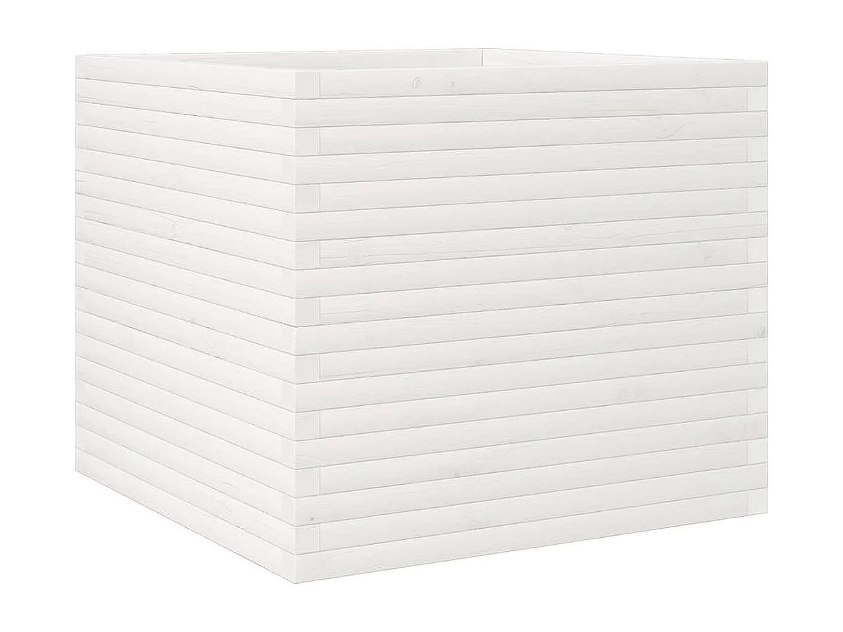 Jardinière bac lit surélevé bois blanche 80 x 80 x 68.5 cm 02_0037924