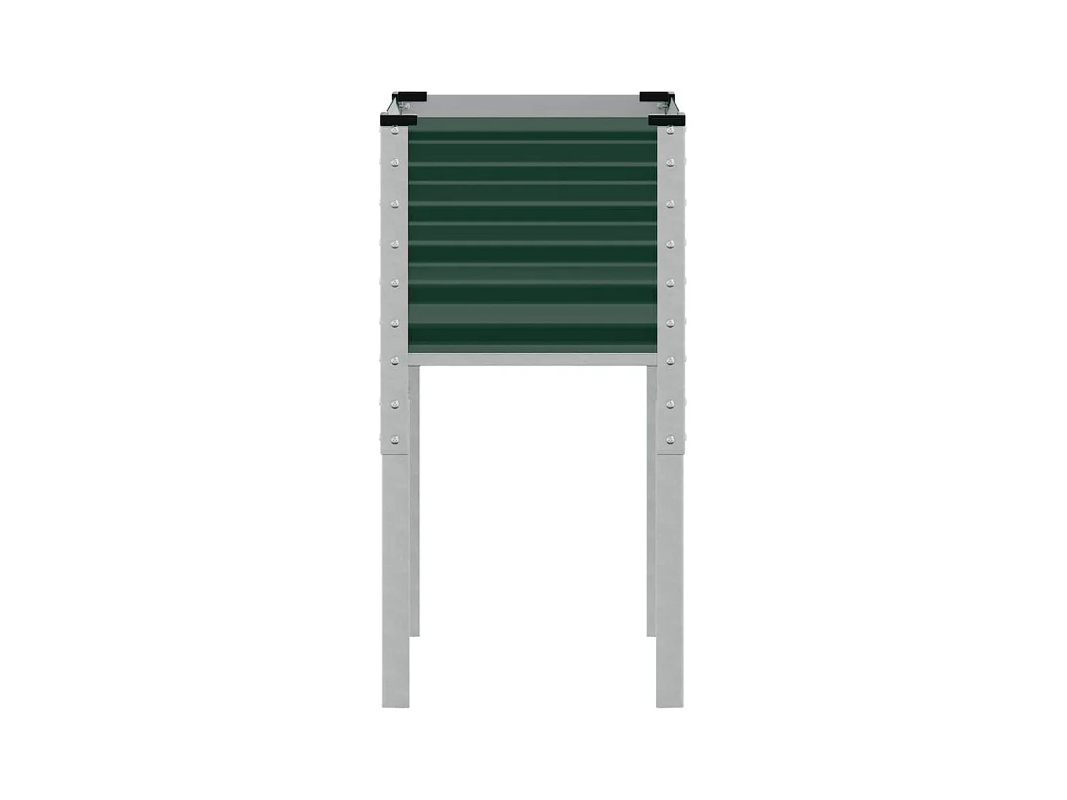 Jardinera bancal elevado plantas flores terraza jardín 45 x 45 x 88 cm verde acero 02_0037616