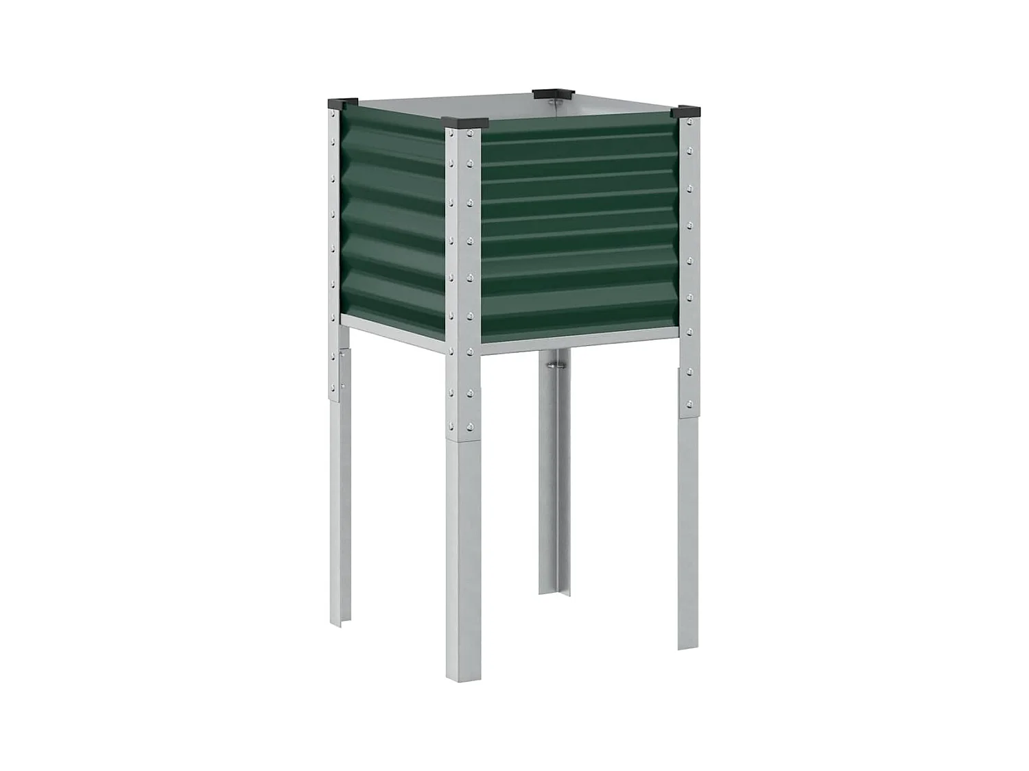 Jardinera bancal elevado plantas flores terraza jardín 45 x 45 x 88 cm verde acero 02_0037616