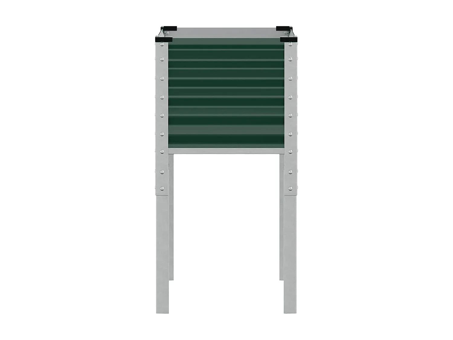 Plantador bandeja elevada plantas flores terraço jardim 45 x 45 x 88 cm aço verde 02_0037616