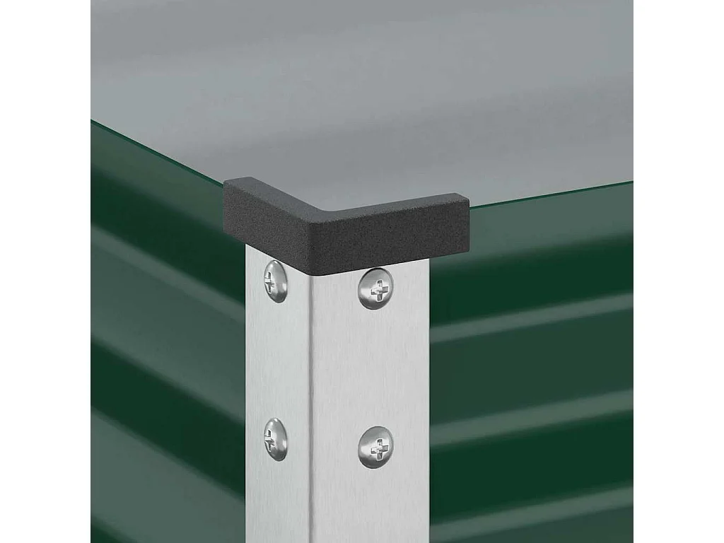 Plantador bandeja elevada plantas flores terraço jardim 45 x 45 x 88 cm aço verde 02_0037616