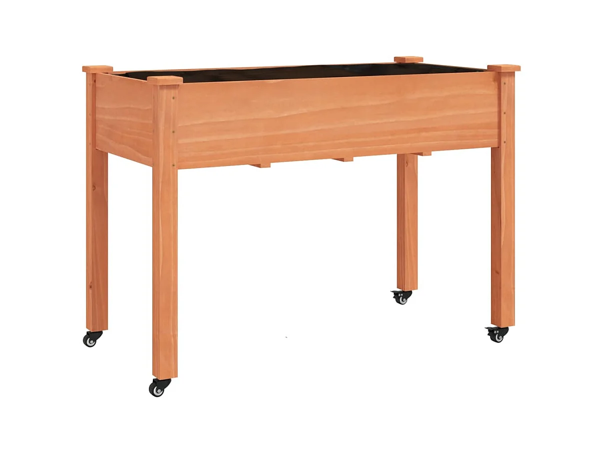 Jardinière bac lit surélevé bois marron 118 x 59 x 80 cm 02_0038729