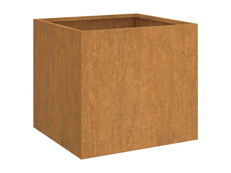 Macetero bancal elevado plantas flores terraza jardín 42 x 40 x 39 cm acero corten marrón 02_0037603
