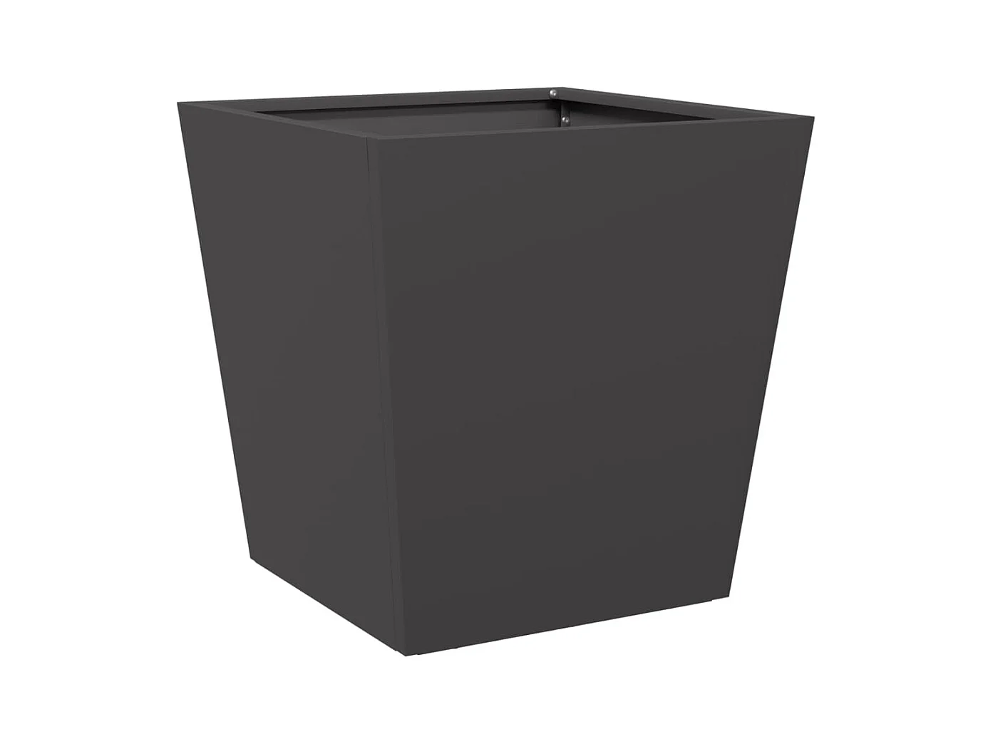 Bandeja para plantador de plantas com canteiro elevado flores terraço jardim 40 x 40 x 40 cm aço preto 02_0037541