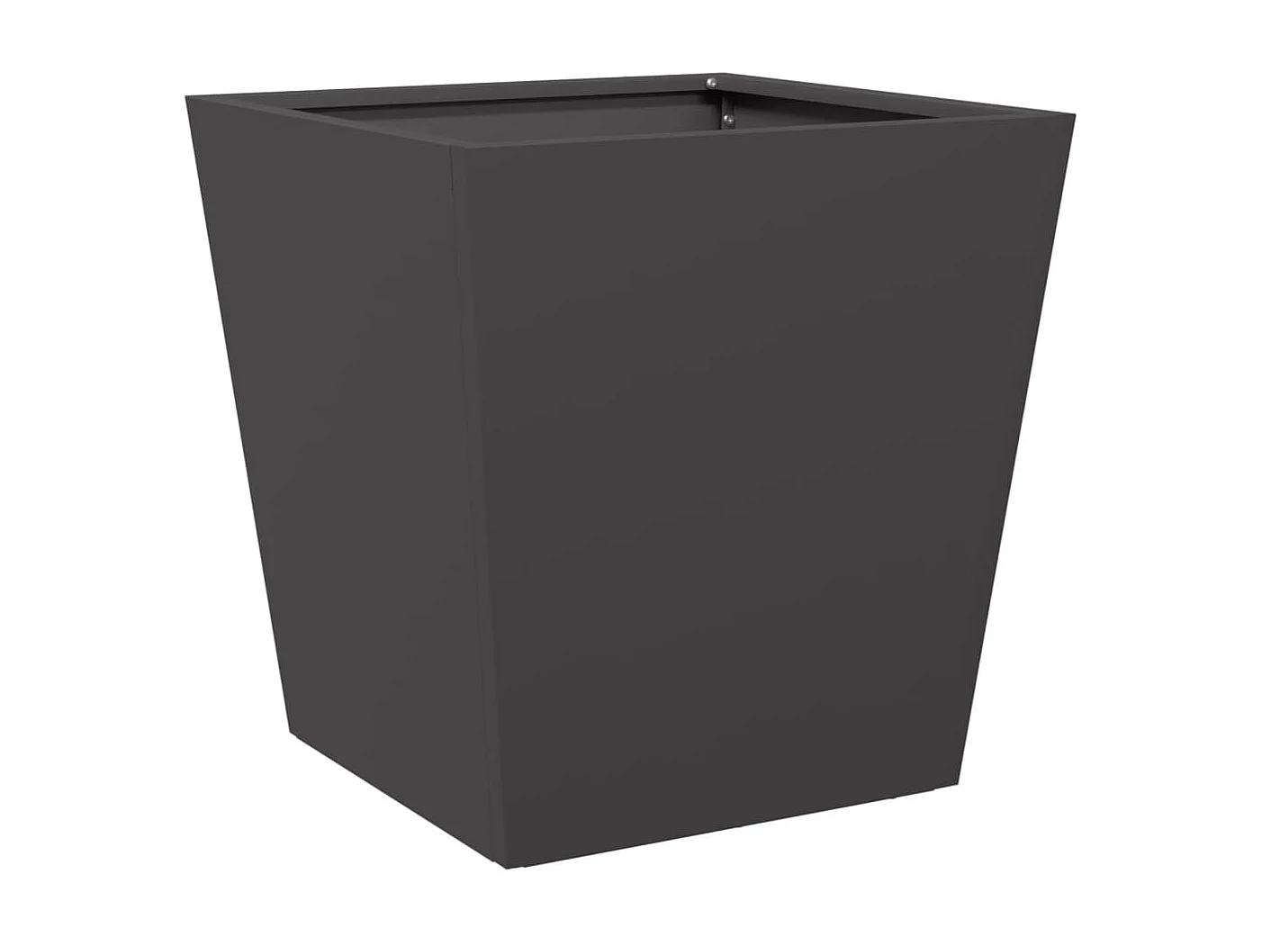 Vassoio per fioriera aiuola rialzata piante fiori terrazza giardino 40 x 40 x 40 cm acciaio nero 02_0037541