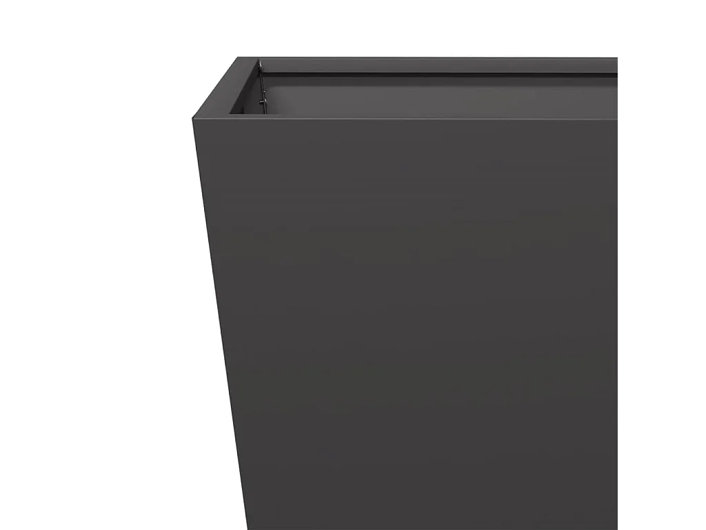 Vassoio per fioriera aiuola rialzata piante fiori terrazza giardino 40 x 40 x 40 cm acciaio nero 02_0037541