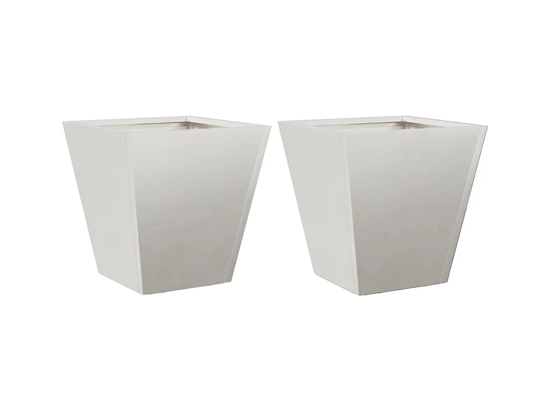 Bandeja para plantar plantas com canteiro elevado, flores, terraços de jardim, conjunto de 2 30 x 30 x 30 cm aço inoxidável cinza claro 02_0038921