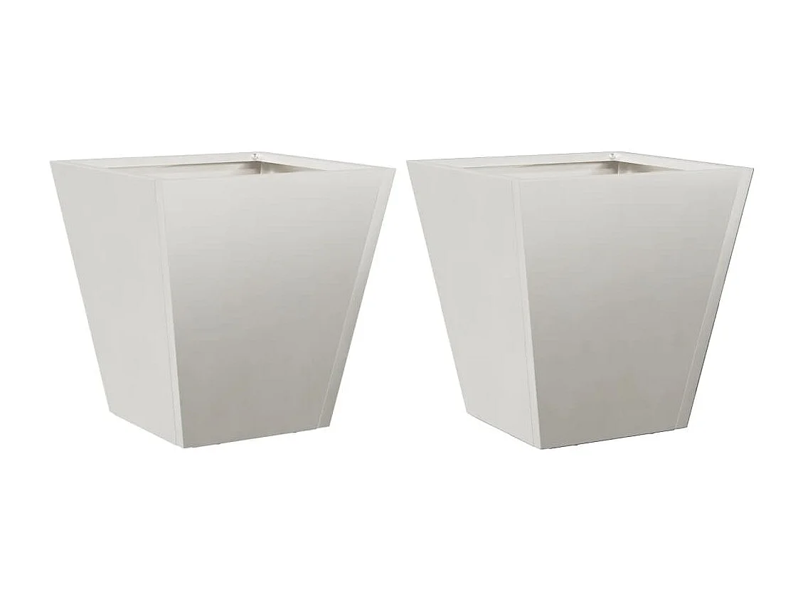 Vaso per fioriera aiuola rialzata piante fiori giardino terrazze set da 2 30 x 30 x 30 cm acciaio inox grigio chiaro 02_0038921