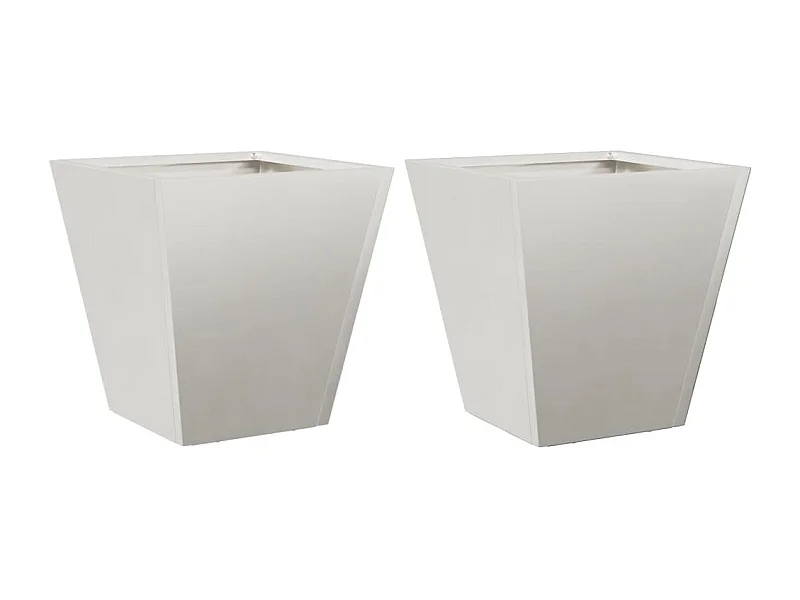 Vaso per fioriera aiuola rialzata piante fiori giardino terrazze set da 2 30 x 30 x 30 cm acciaio inox grigio chiaro 02_0038921