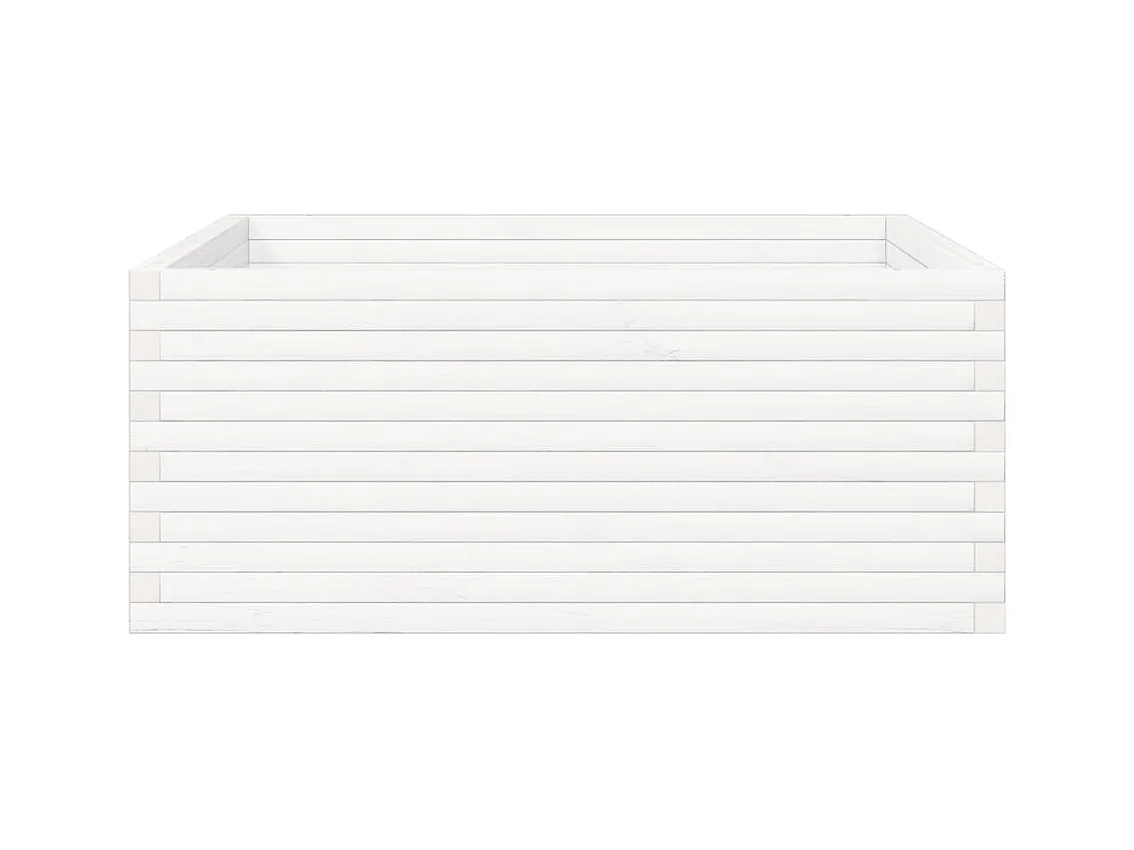 Jardinière bac lit surélevé bois blanche 110 x 110 x 46 cm 02_0037317