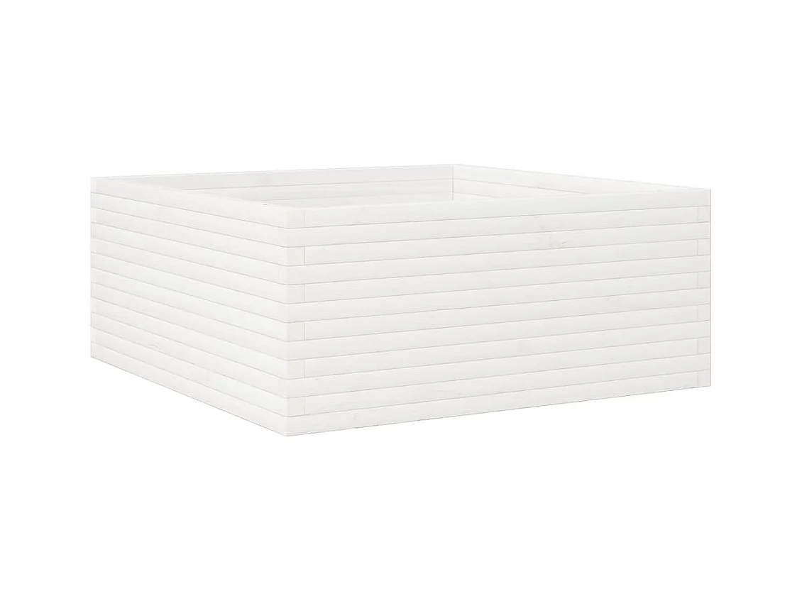 Jardinière bac lit surélevé bois blanche 110 x 110 x 46 cm 02_0037317