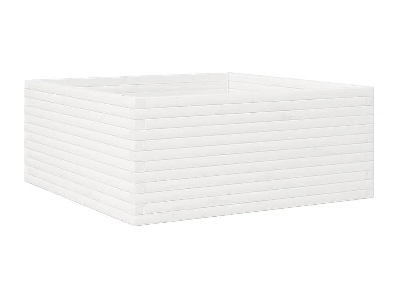 Macetero bancal elevado plantas flores terraza jardín 110 x 110 x 46 cm madera maciza de pino blanco 02_0037317