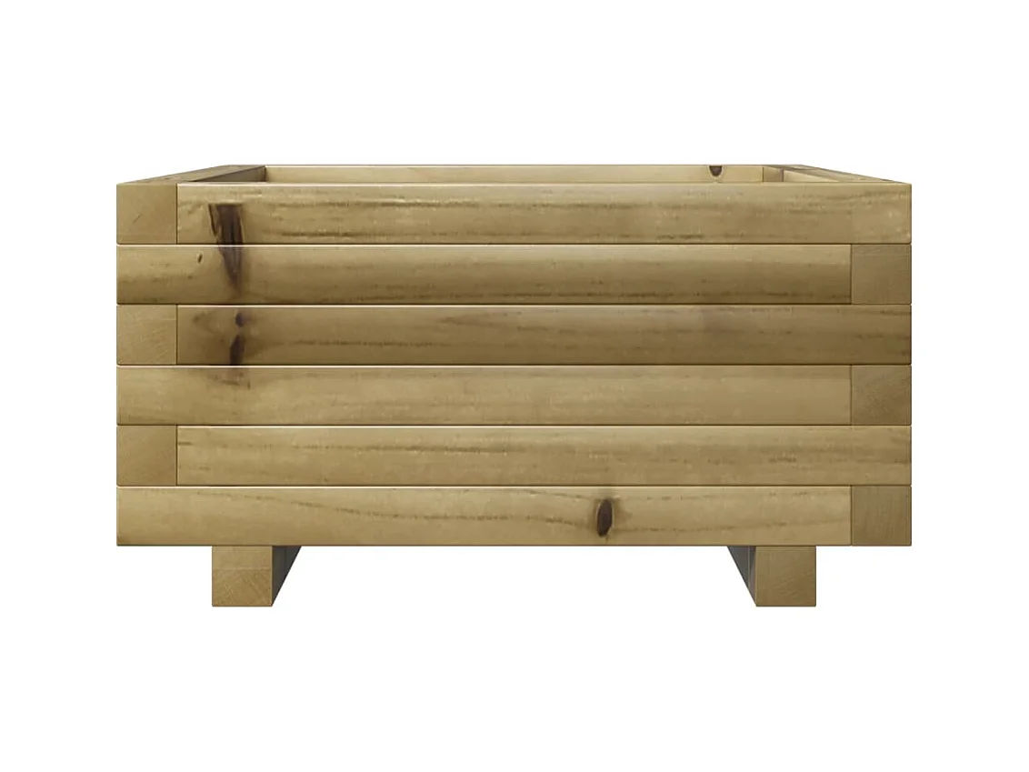 Vassoio per fioriera aiuola rialzata piante fiori terrazza giardino 50 x 50 x 26,5 cm legno di pino impregnato marrone 02_0037631