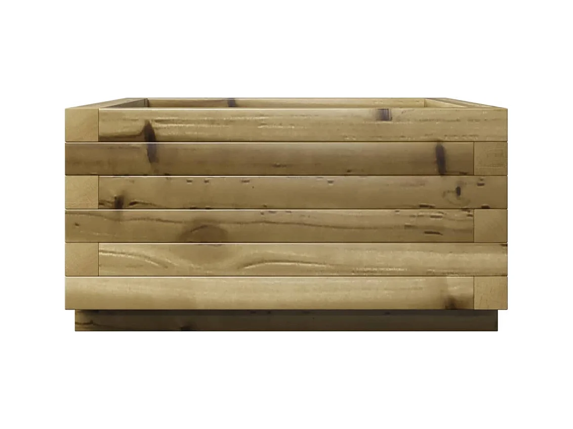 Vassoio per fioriera aiuola rialzata piante fiori terrazza giardino 50 x 50 x 26,5 cm legno di pino impregnato marrone 02_0037631