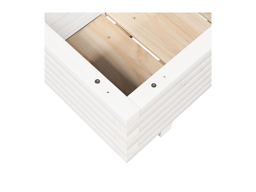 Jardinière bac lit surélevé bois blanche 70 x 40 x 45438 cm 02_0037775