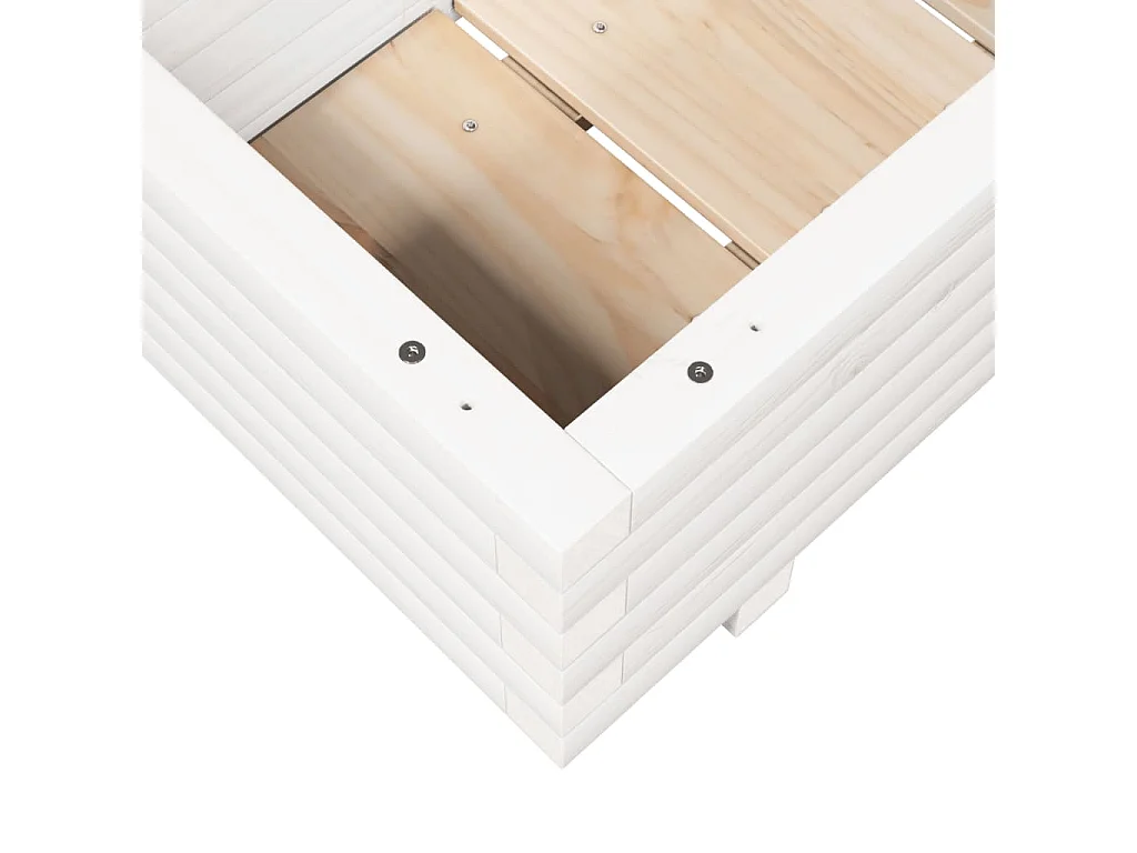 Macetero bancal elevado plantas flores terraza jardín 70 x 40 x 26,5 cm madera maciza de pino blanco 02_0037775