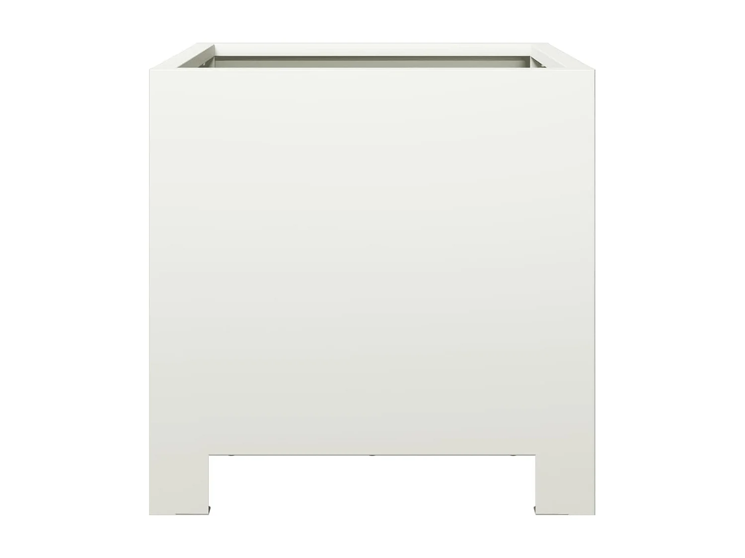 Fioriera aiuola rialzata vassoio piante fiori terrazzo giardino 30 x 30 x 30 cm acciaio bianco 02_0037484