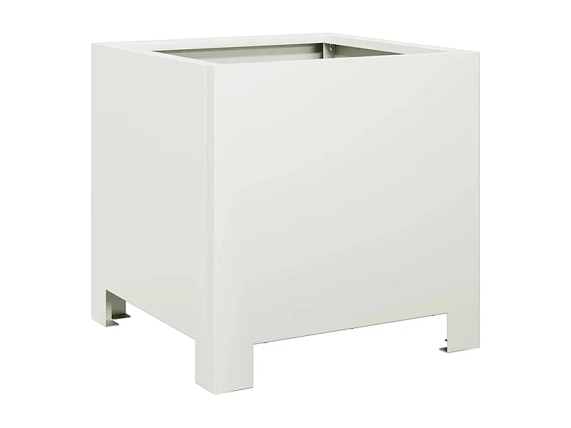 Fioriera aiuola rialzata vassoio piante fiori terrazzo giardino 30 x 30 x 30 cm acciaio bianco 02_0037484