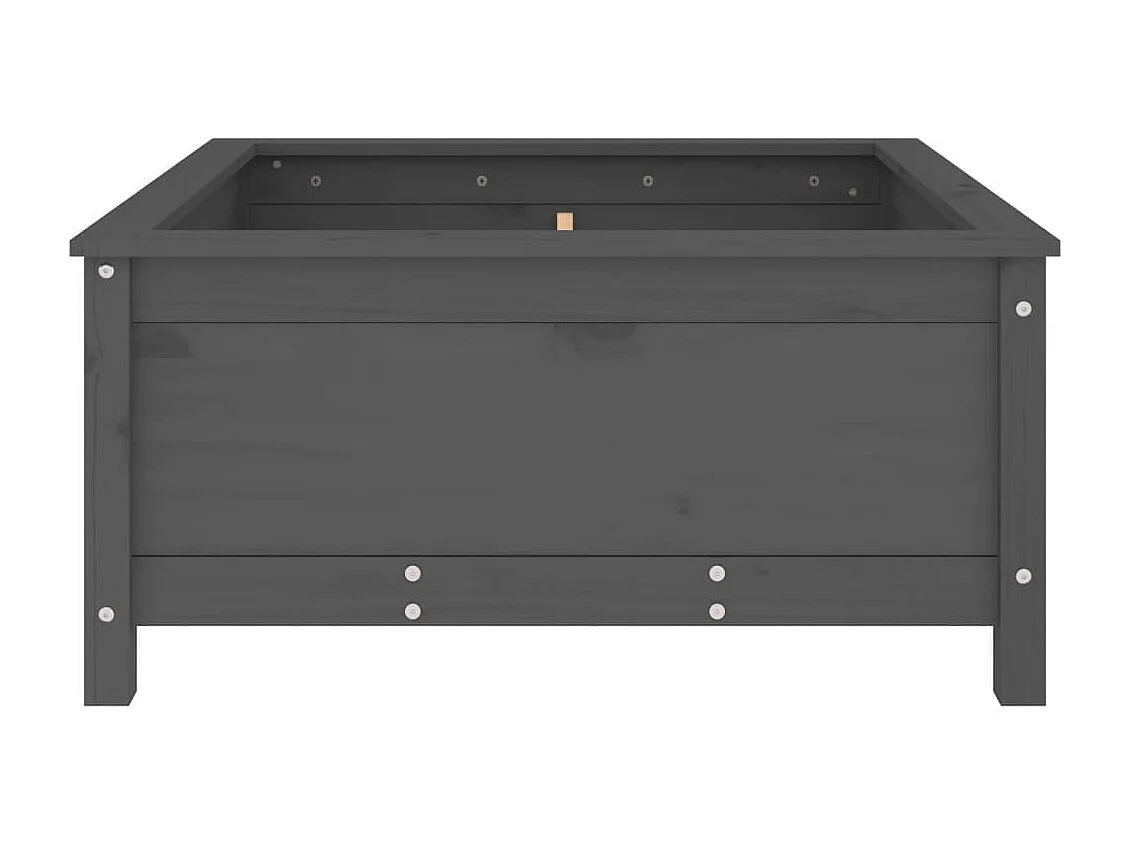 Bandeja para plantador de plantas com canteiro elevado flores terraço jardim 82,5 x 82,5 x 39 cm madeira de pinho cinza maciço 02_0037944