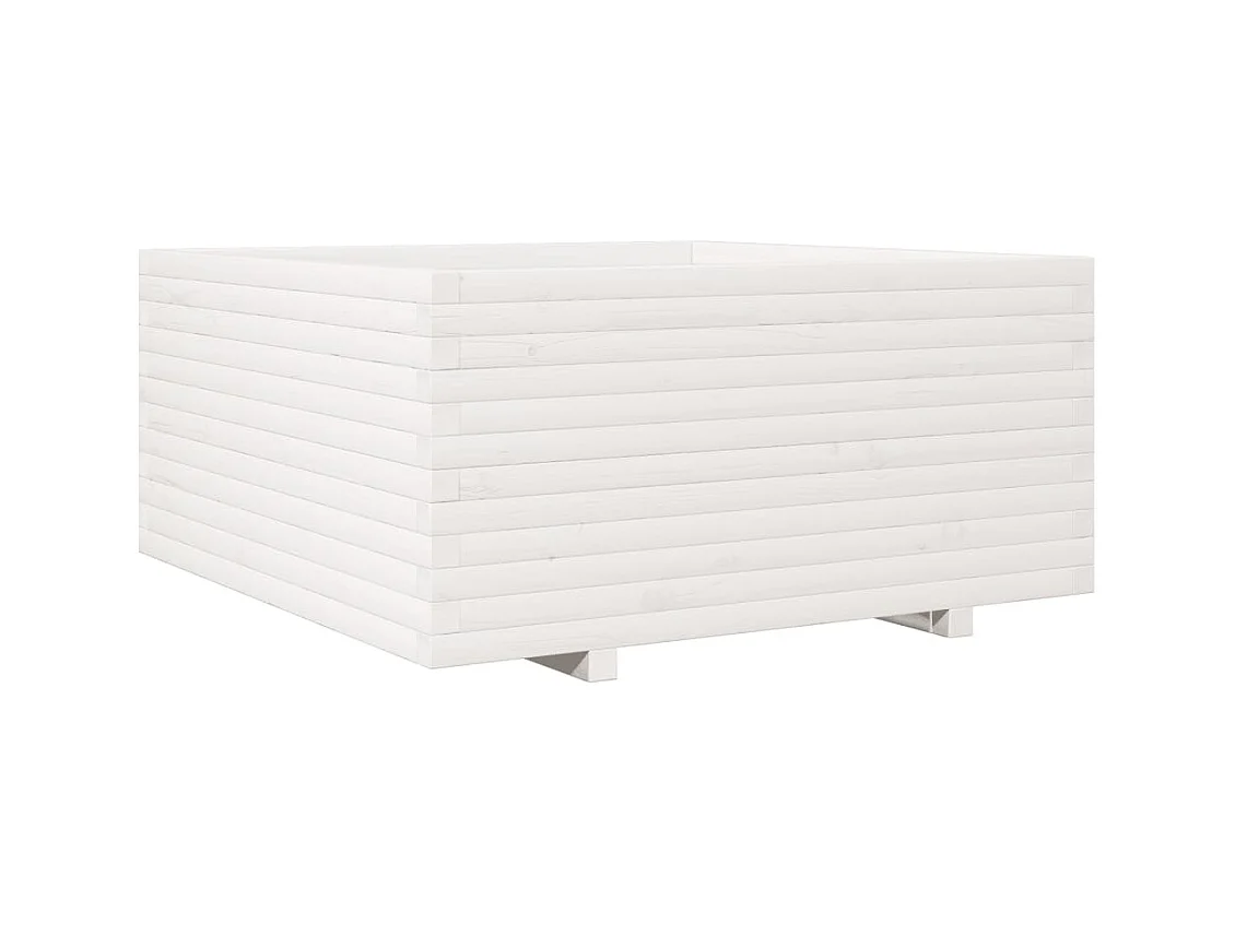Jardinière bac lit surélevé bois blanche 100 x 100 x 49.5 cm 02_0037263