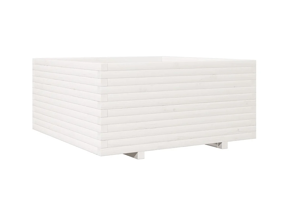 Jardinière bac lit surélevé bois blanche 100 x 100 x 49.5 cm 02_0037263