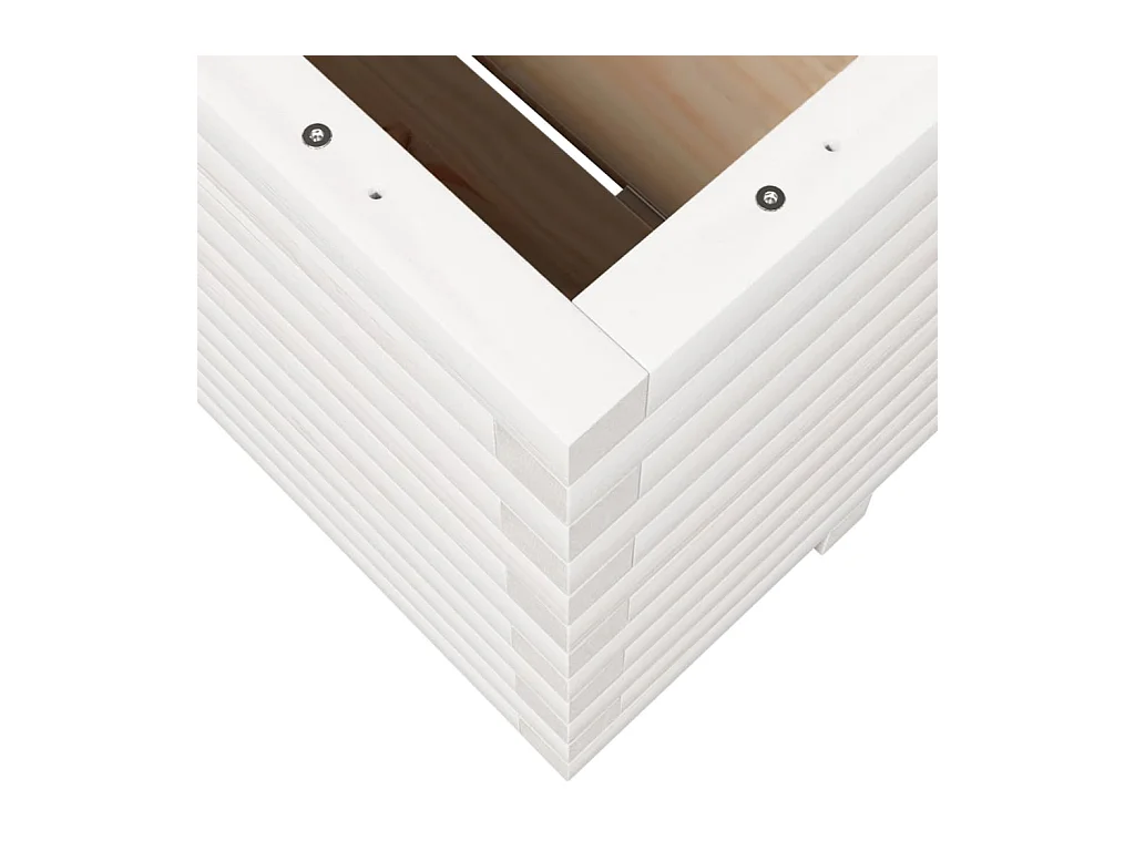 Jardinière bac lit surélevé bois blanche 100 x 100 x 49.5 cm 02_0037263