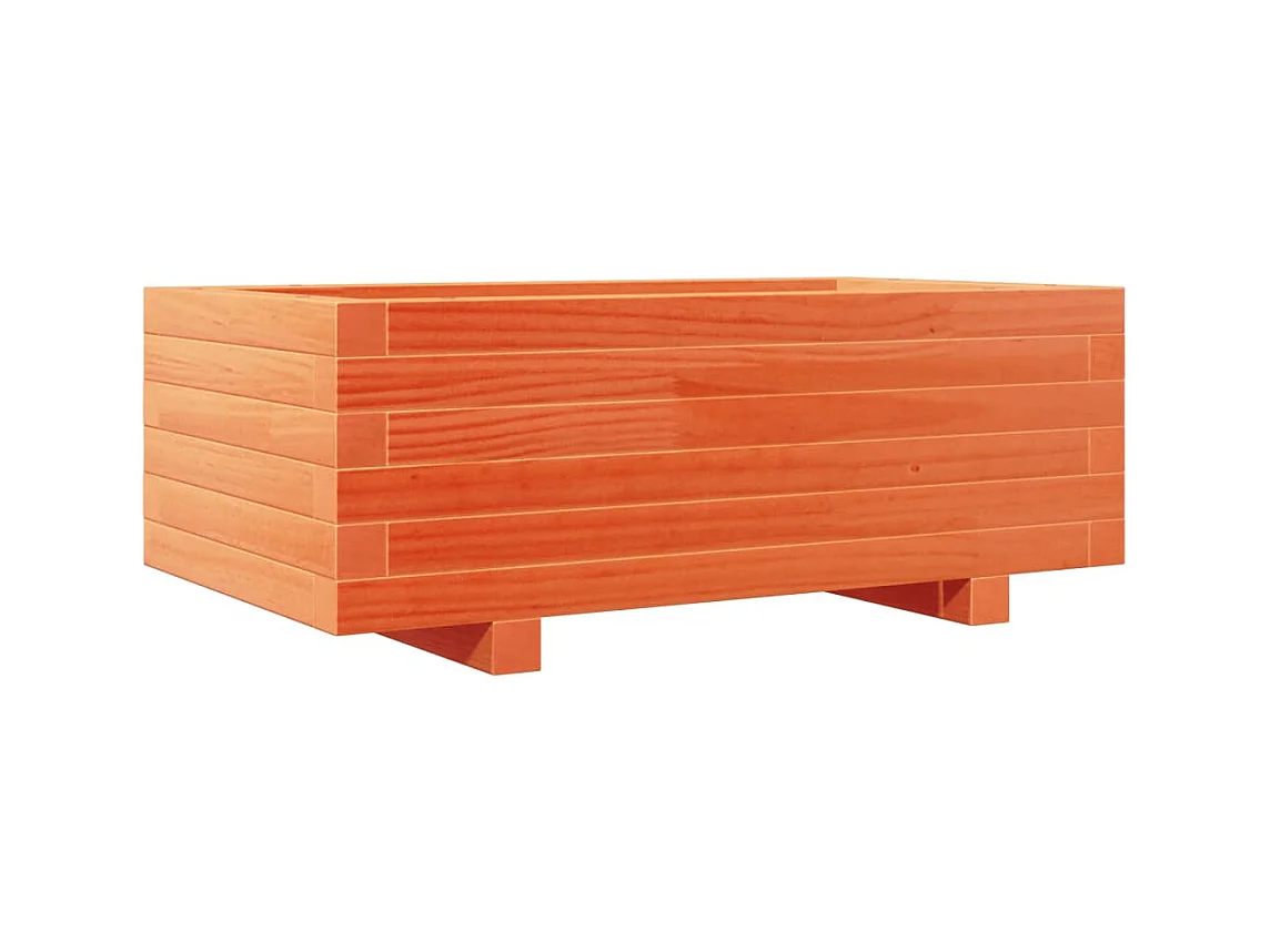 Bandeja para plantador, canteiro elevado, flores, terraço, jardim, cera 70 x 40 x 26,5 cm, madeira maciça de pinho marrom 02_0038480