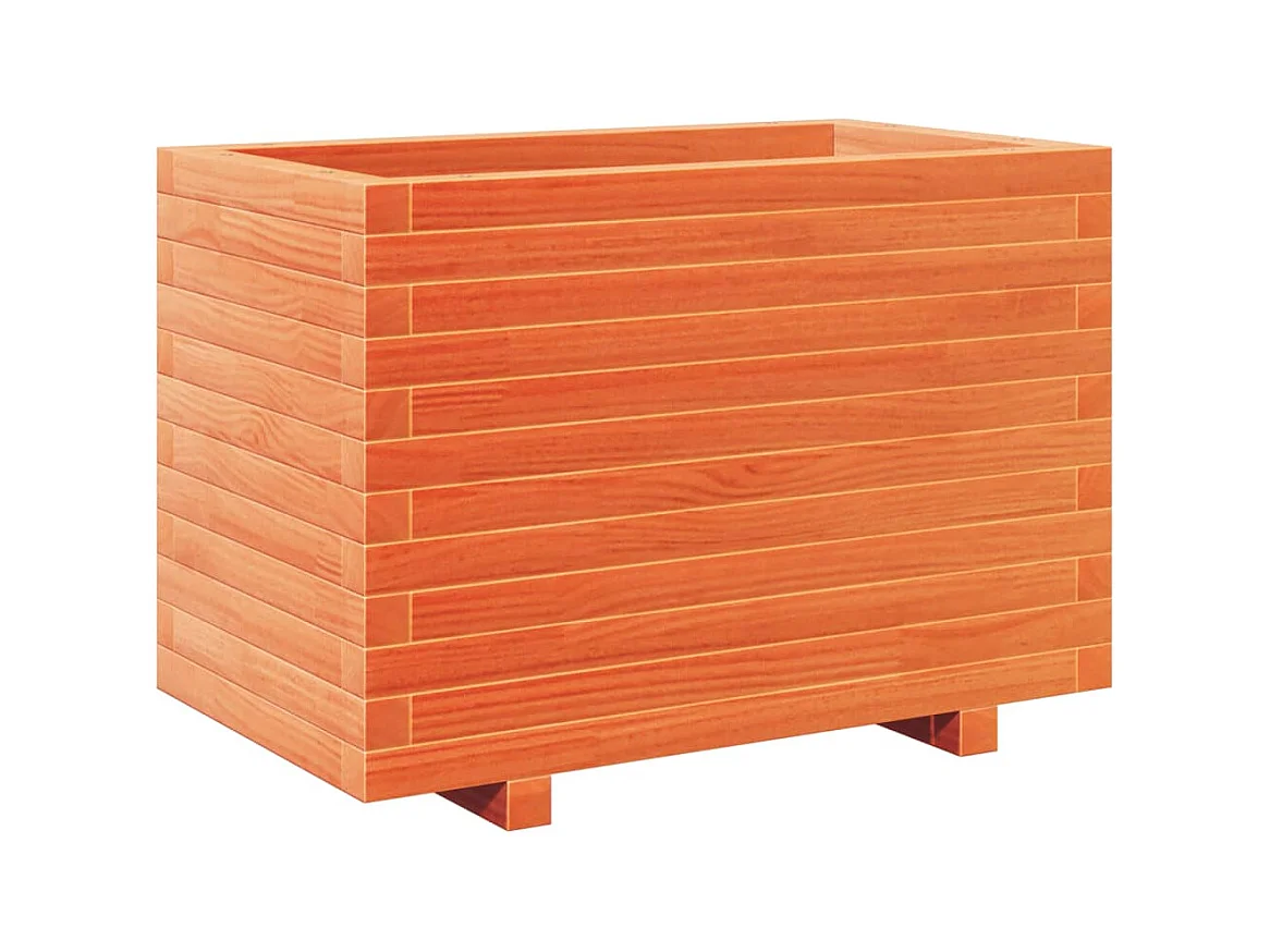 Macetero bancal elevado plantas flores terraza jardín cera 70 x 40 x 49,5 cm madera maciza de pino marrón 02_0038484