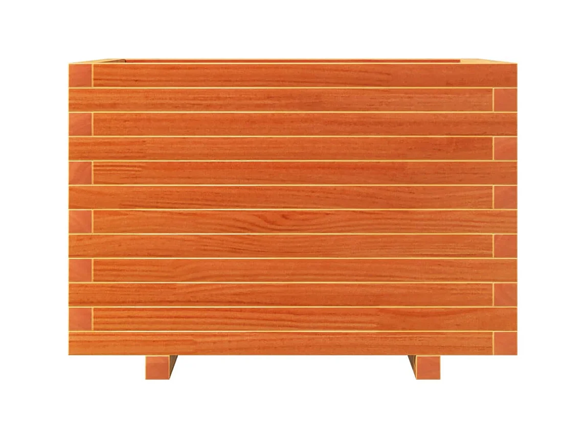 Macetero bancal elevado plantas flores terraza jardín cera 70 x 40 x 49,5 cm madera maciza de pino marrón 02_0038484