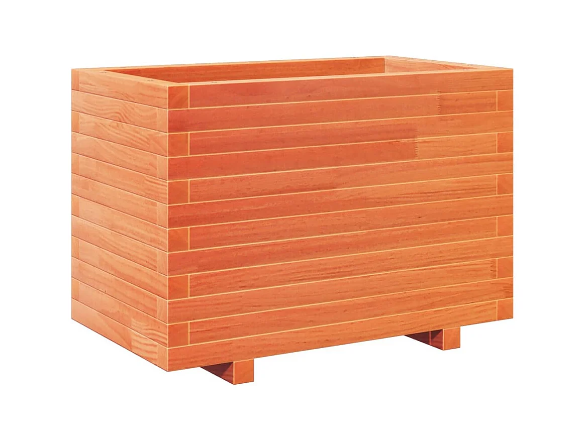 Macetero bancal elevado plantas flores terraza jardín cera 70 x 40 x 49,5 cm madera maciza de pino marrón 02_0038484