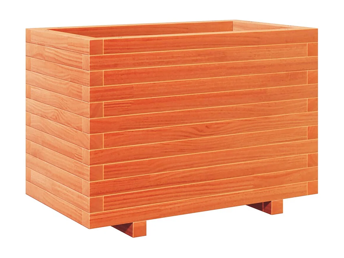 Vassoio per fioriera aiuola rialzata piante fiori terrazza giardino cera 70 x 40 x 49,5 cm legno di pino massiccio marrone 02_0038484