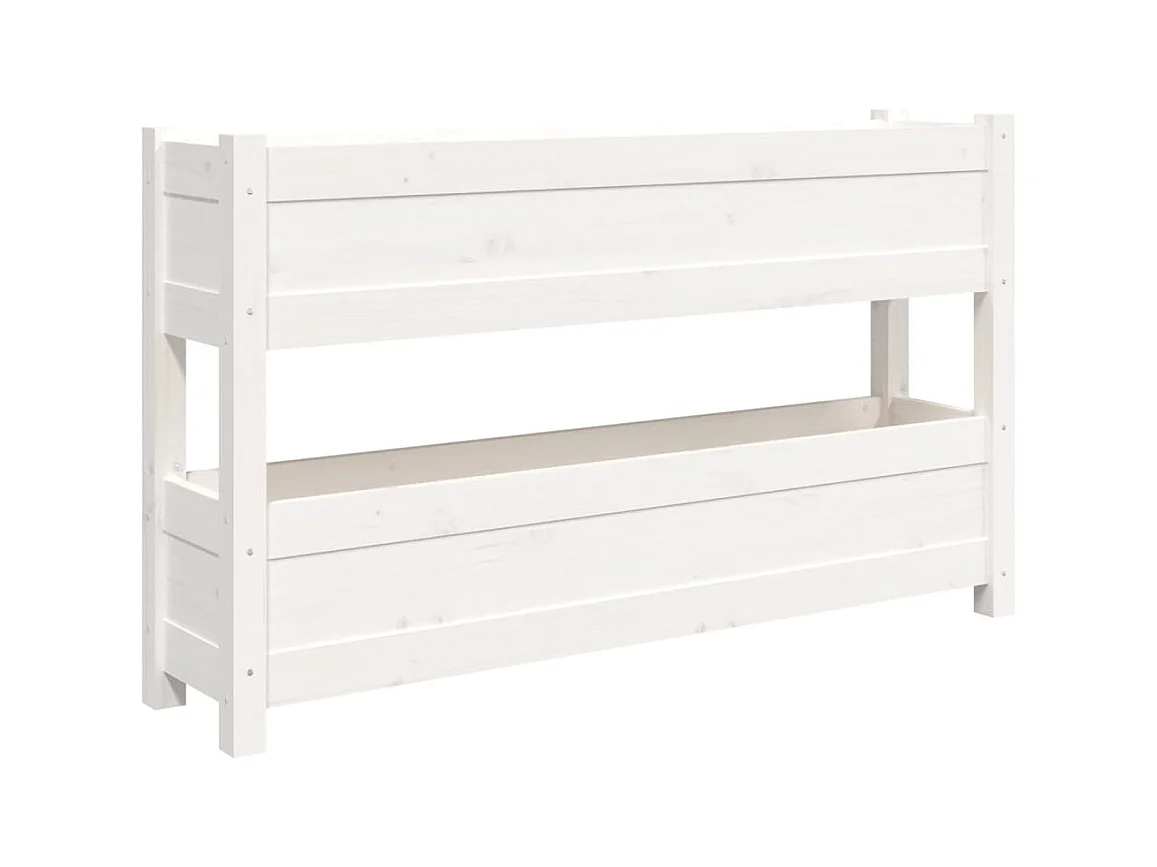 Jardinière bac lit surélevé bois blanche 112 x 25 x 66 cm 02_0037399