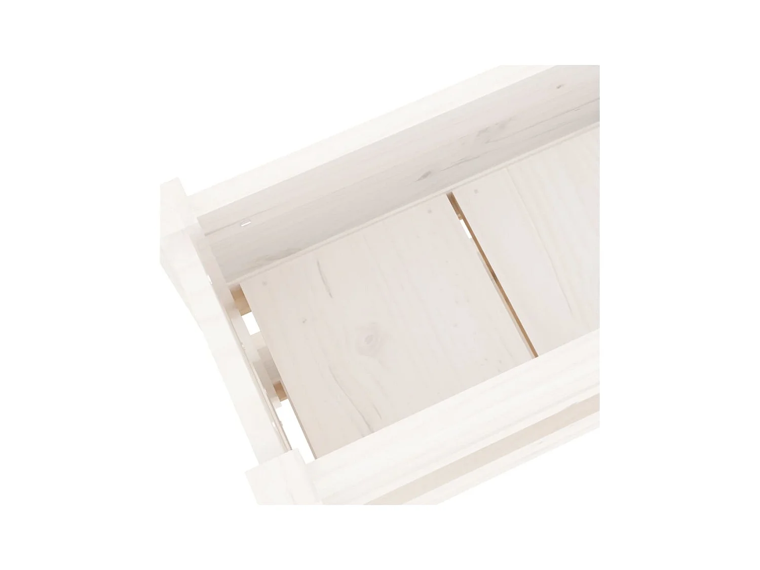 Jardinière bac lit surélevé bois blanche 112 x 25 x 66 cm 02_0037399