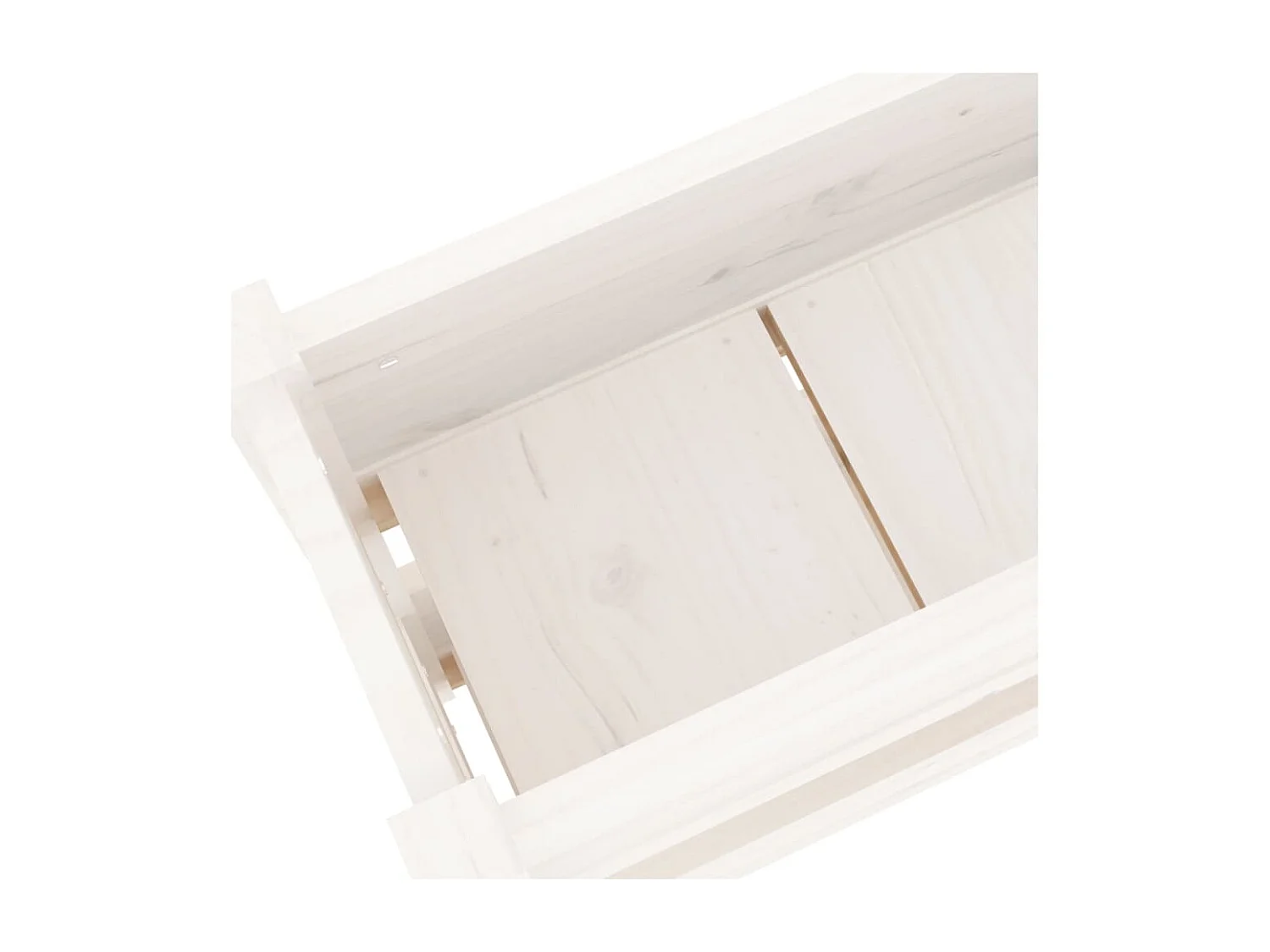 Macetero bancal elevado plantas flores terraza jardín 112 x 25 x 66 cm madera maciza de pino blanco 02_0037399