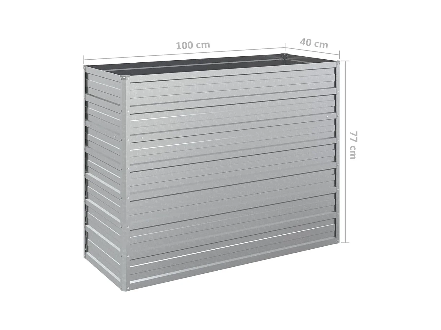 Jardinière bac lit surélevé argenté 100 x 40 x 77 cm 02_0039301