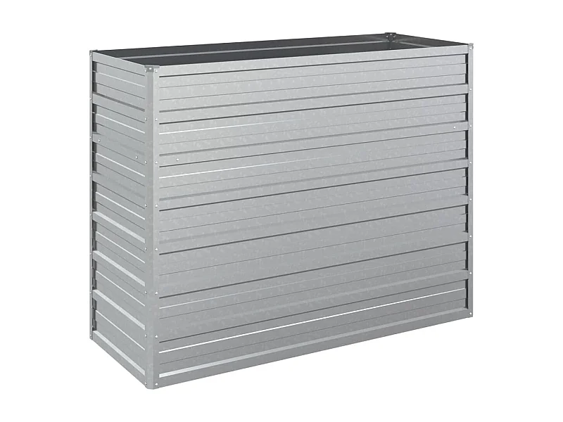 Macetero bancal elevado plantas flores terraza jardín jardín 100 x 40 x 77 cm acero galvanizado plateado Plata 02_0039301