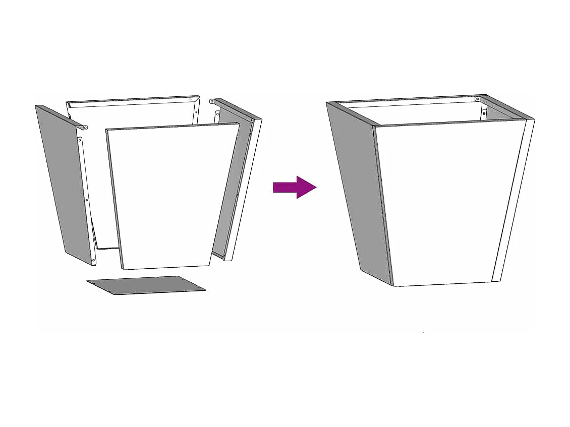 Vassoio per fioriera aiuola rialzata piante fiori terrazzo giardino 30 x 30 x 30 cm acciaio corten Marrone 02_0037488