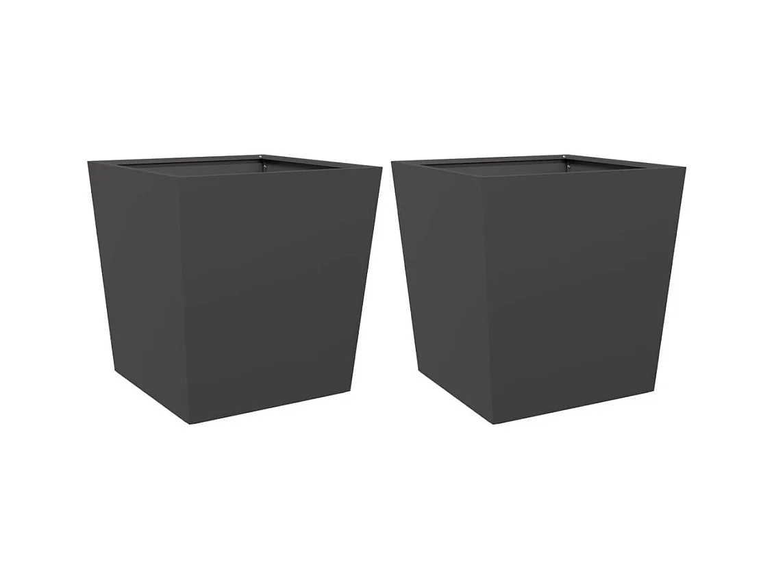 Jardinière bac lit surélevé noire 50 x 50 x 50 cm 02_0038990