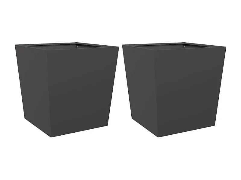 Macetero arriate elevado plantas flores jardín terrazas juego de 2 50 x 50 x 50 cm negro acero 02_0038990