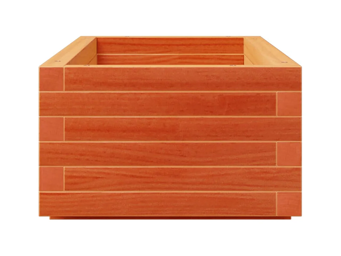 Bandeja para plantador, canteiro elevado, flores, terraço, jardim, cera 110 x 40 x 26,5 cm, madeira maciça de pinho marrom 02_0038430